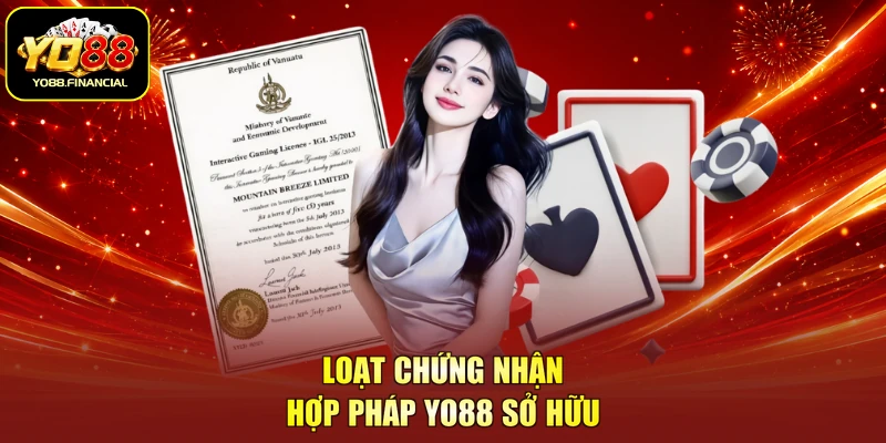 Loạt chứng nhận hợp pháp YO88 sở hữu